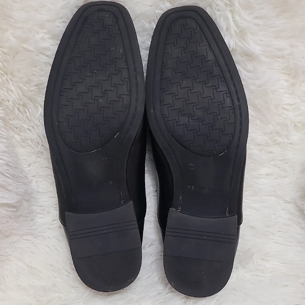PERRY‎ ELLIS Men's Jackard Classic Black Slip On Loafers - Size 11